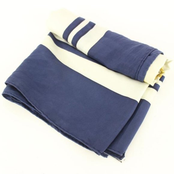 Louis Vuitton Navy x Gold Brides de Gala Silk Scarf 58h511s - Picture 4 of 12